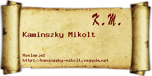 Kaminszky Mikolt névjegykártya